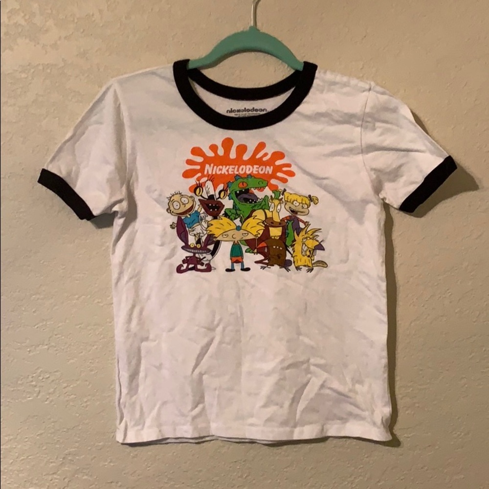 Semi cropped white nickelodeon Graphic T shirt